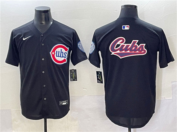 Team Big Logo Chicago Cubs black jersey