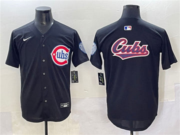 Team Big Logo Chicago Cubs black jersey