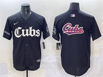 Team Big Logo Chicago Cubs black jersey