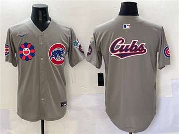 Team Big Logo Chicago Cubs gray jersey