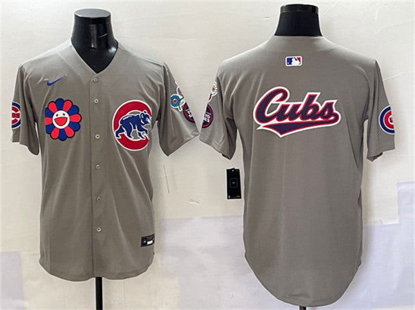 Team Big Logo Chicago Cubs gray jersey