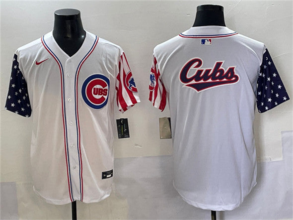 Team Big Logo Chicago Cubs white jersey