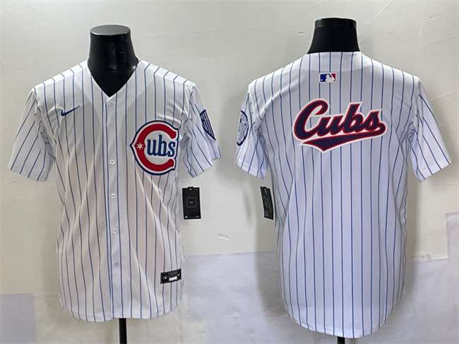 Team Big Logo Chicago Cubs white Alternate jersey