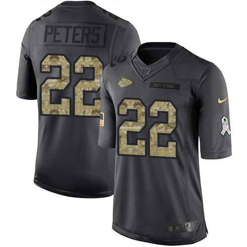 Marcus Peters Kansas City Chiefs black Salute To Service jersey