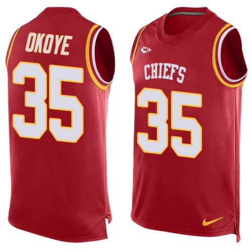 Christian Okoye Kansas City Chiefs red jersey