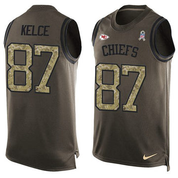 Travis Kelce Kansas City Chiefs green Salute To Service jersey