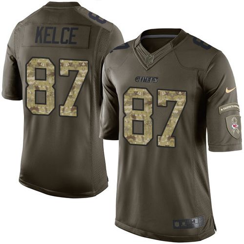 Travis Kelce Kansas City Chiefs green Salute To Service jersey