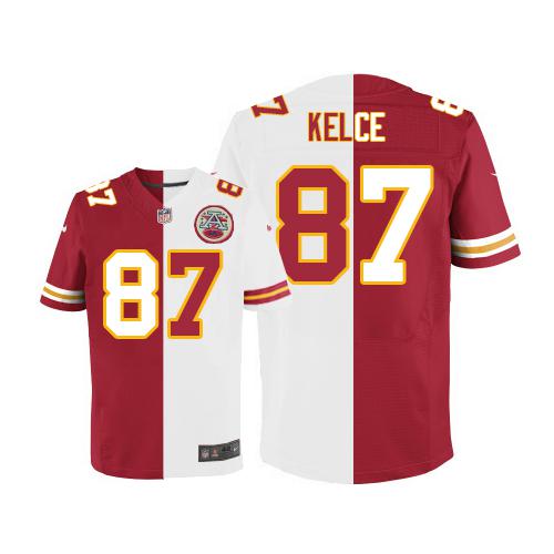Travis Kelce Kansas City Chiefs red-white Elite jersey