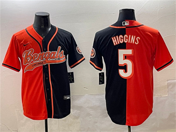 Tee Higgins Cincinnati Bengals orange-black Split jersey