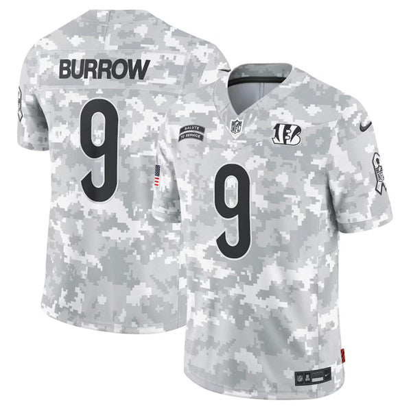 Joe Burrow Arctic Cincinnati Bengals camo Salute To Service jersey