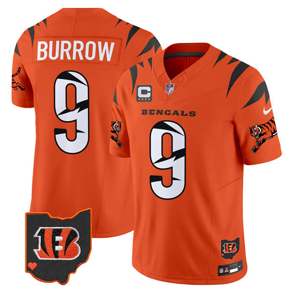 Joe Burrow Cincinnati Bengals orange jersey
