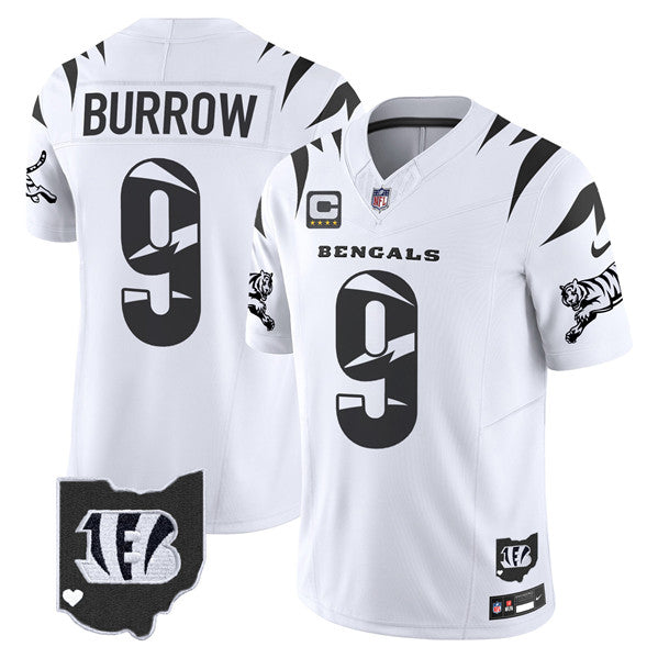 Joe Burrow Cincinnati Bengals white jersey
