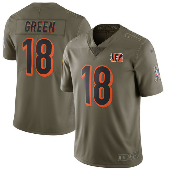 Custom Cincinnati Bengals olive Salute To Service jersey