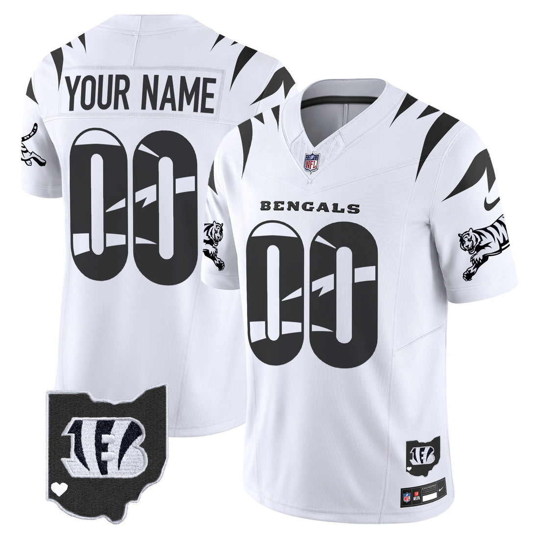 Custom Cincinnati Bengals white jersey