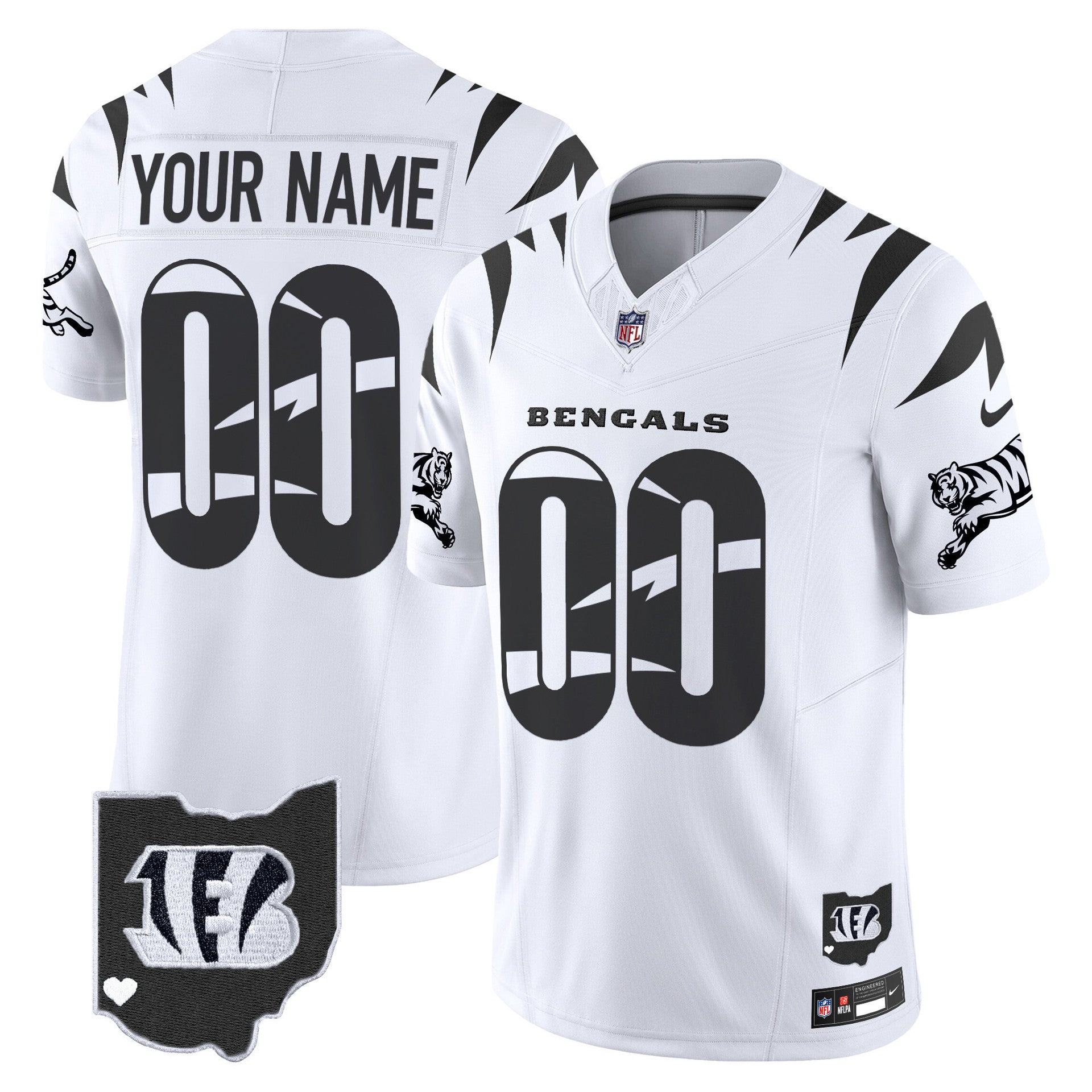 Custom Cincinnati Bengals white jersey