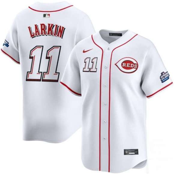 Barry Larkin Cincinnati Reds white Classic jersey