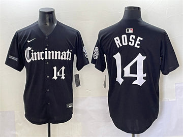 Pete Rose Cincinnati Reds black City Edition jersey