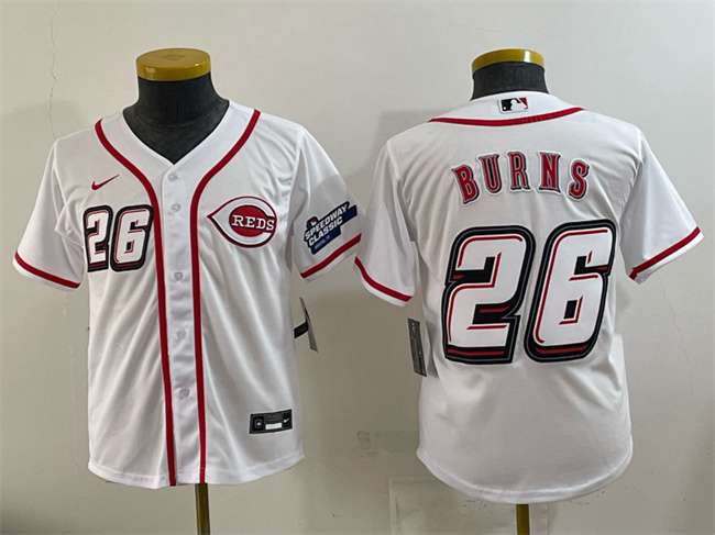 Chase Burns Cincinnati Reds white Classic jersey