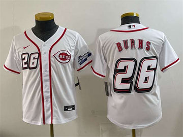 Chase Burns Cincinnati Reds white Classic jersey
