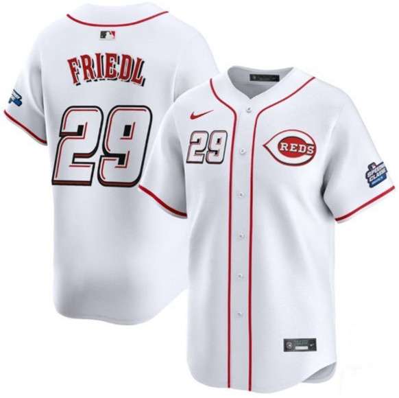 TJ Friedl Cincinnati Reds white Classic jersey