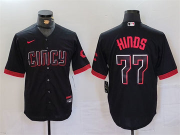 Rece Hinds Cincinnati Reds black City Connect jersey