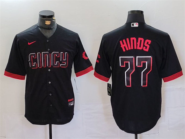 Rece Hinds Cincinnati Reds black City Connect jersey