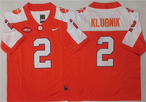Cade Klubnik Clemson Tigers orange-white FUSE jersey