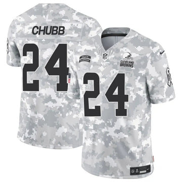 Nick Chubb Arctic Cleveland Browns camo Salute To Service jersey
