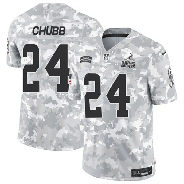 Nick Chubb Arctic Cleveland Browns camo Salute To Service jersey