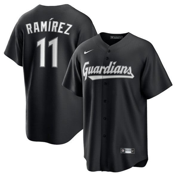 Jose Ramirez Cleveland Guardians black Lights Out jersey