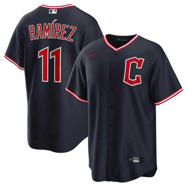 Jose Ramirez Cleveland Guardians navy Alternate jersey