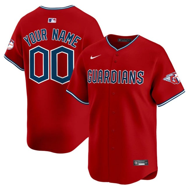 Custom Cleveland Guardians red Alternate jersey