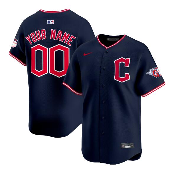 Custom Cleveland Guardians navy Alternate jersey
