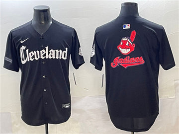 Team Big Logo Cleveland Guardians black jersey