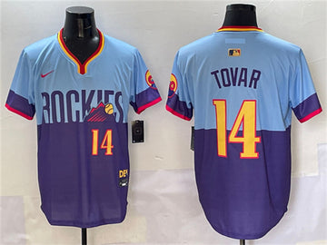 Ezequiel Tovar Purple-Light Colorado Rockies blue City Connect jersey