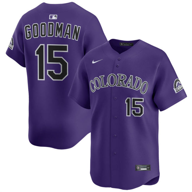 Hunter Goodman Colorado Rockies purple jersey