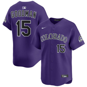 Hunter Goodman Colorado Rockies purple jersey