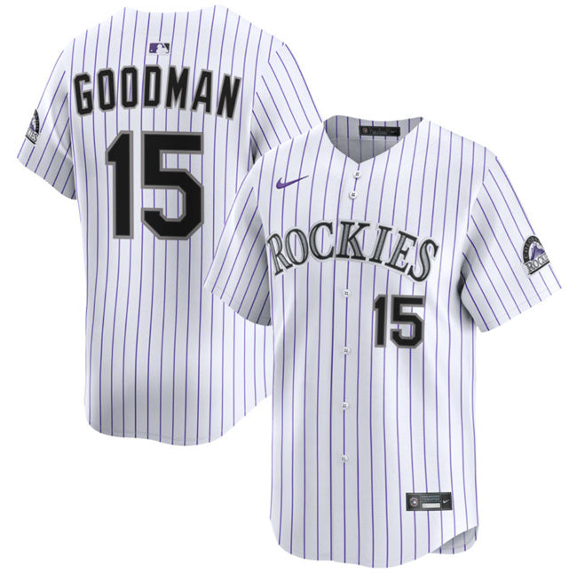 Hunter Goodman Colorado Rockies white Home jersey