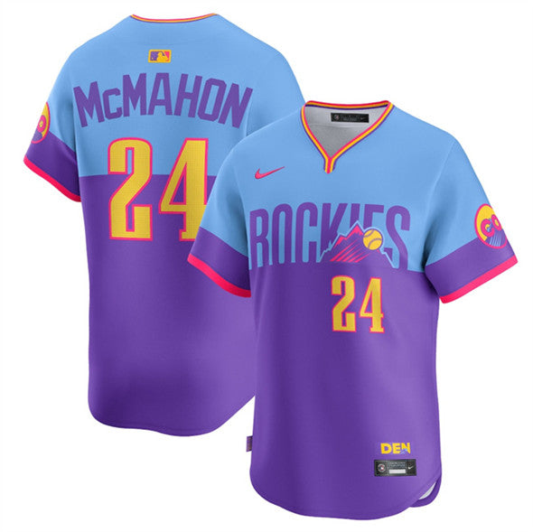 Ryan McMahon Purple-Light Colorado Rockies blue City Connect jersey