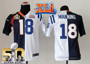 Peyton Manning Indianapolis Colts blue-white Elite jersey