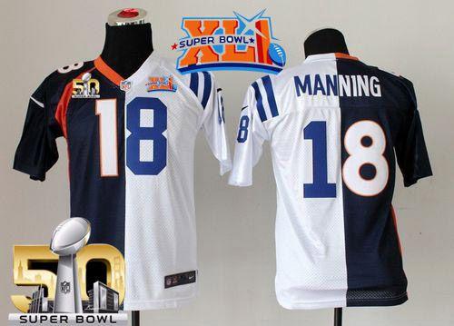 Peyton Manning Indianapolis Colts blue-white Elite jersey
