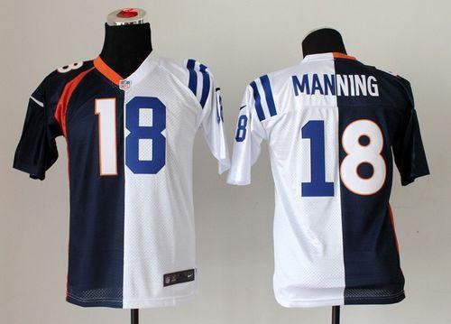 Peyton Manning Indianapolis Colts blue-white Elite jersey