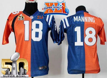 Peyton Manning Indianapolis Colts orange-blue Elite jersey