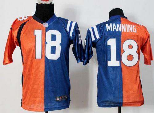 Peyton Manning Indianapolis Colts orange-blue Elite jersey