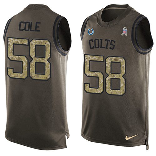 Trent Cole Indianapolis Colts green Salute To Service jersey