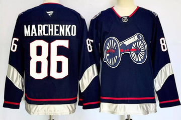 Kirill Marchenko Columbus Blue Jackets navy jersey