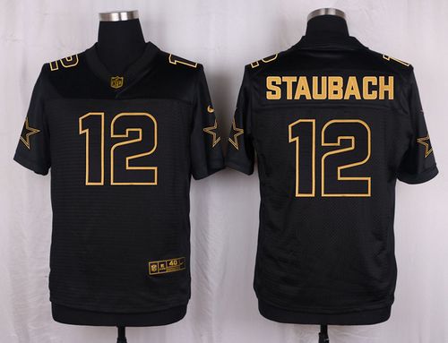 Roger Staubach Dallas Cowboys black Gold Collection jersey
