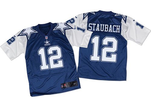 Roger Staubach Dallas Cowboys navy Elite jersey