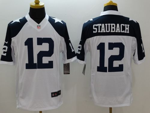 Roger Staubach Dallas Cowboys white Throwback jersey