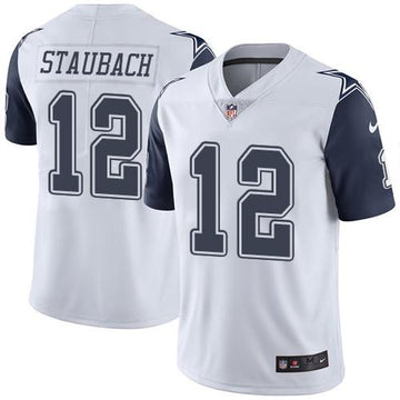 Roger Staubach Dallas Cowboys white jersey